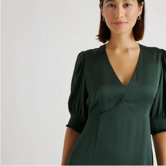 Quince Washable Silk Puff Sleeve Dress Small - Picture 2 of 10